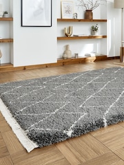 Think Rugs Grey Boho 8280 Berber Rug - Image 2 of 6