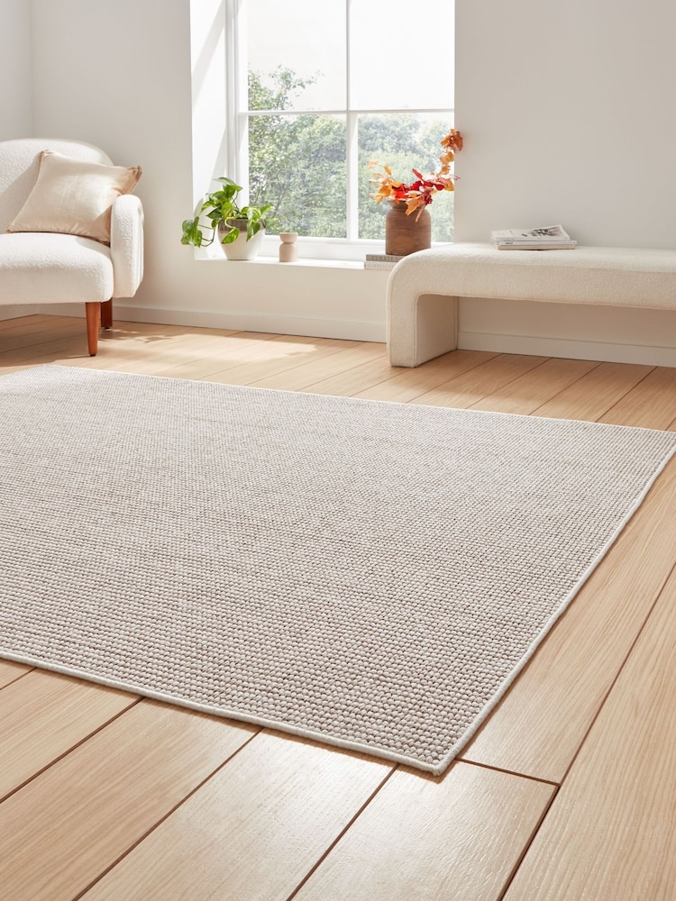 Think Rugs White E6404 Boucle Rug - Image 2 of 6