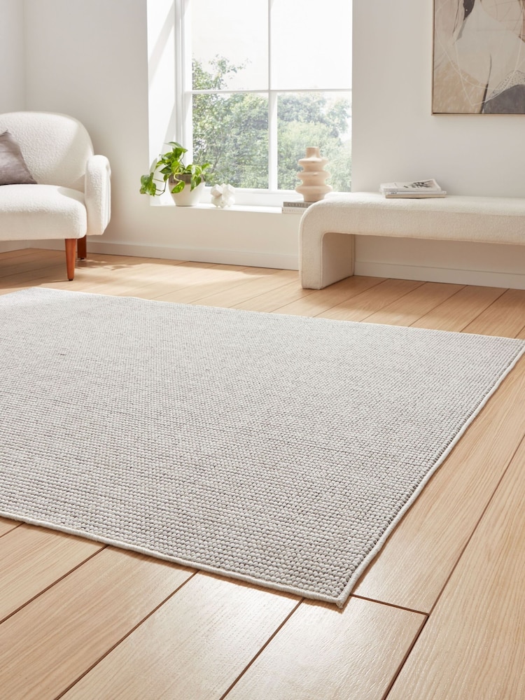 Think Rugs White E6404 Boucle Rug - Image 2 of 6