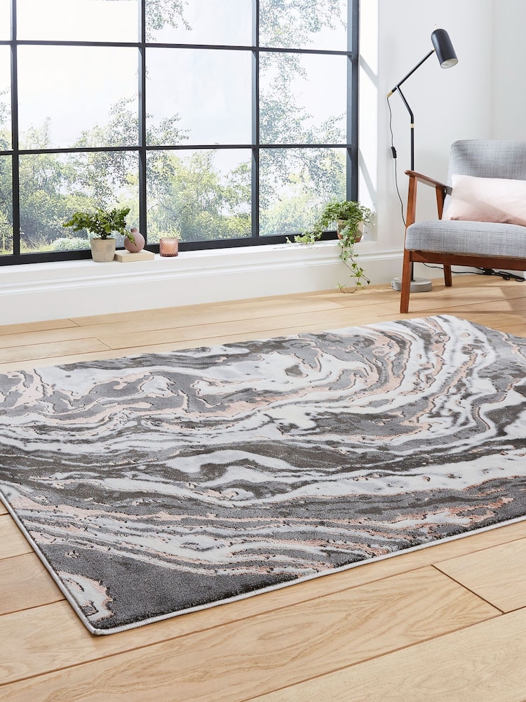 Think Rugs Grey Apollo GR584 Modern Abstract Rug - Image 2 of 6
