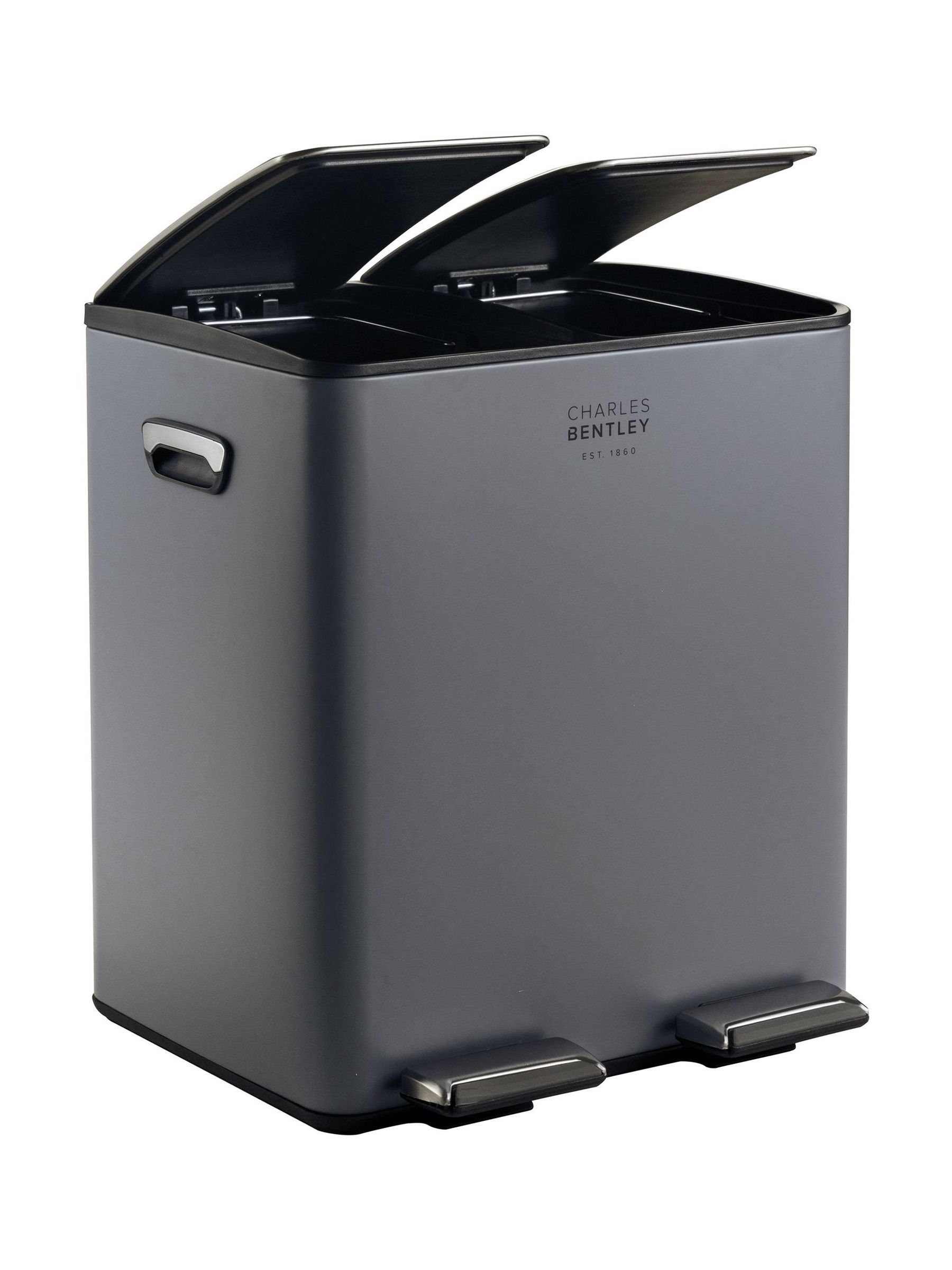 Buy Charles Bentley Grey 30L Double Compartment Kitchen Bin 40