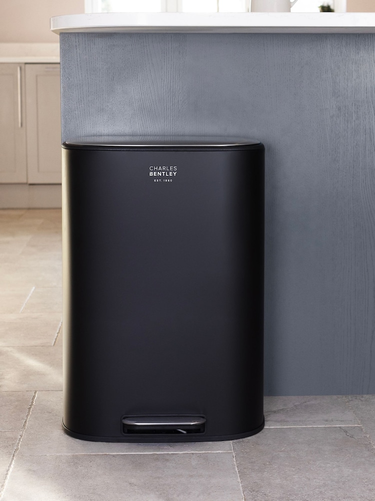 Charles Bentley Black 50L Pedal Kitchen Bin - Image 1 of 5 Charles Bentley Black 50L Pedal Kitchen Bin - Image 1 of 5