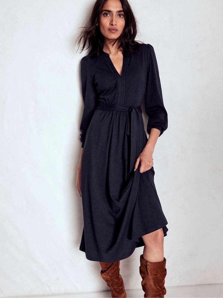 Boden Blue Naomi Long Sleeve Midi Dress - Image 2 of 5 Boden Blue Naomi Long Sleeve Midi Dress - Image 2 of 5