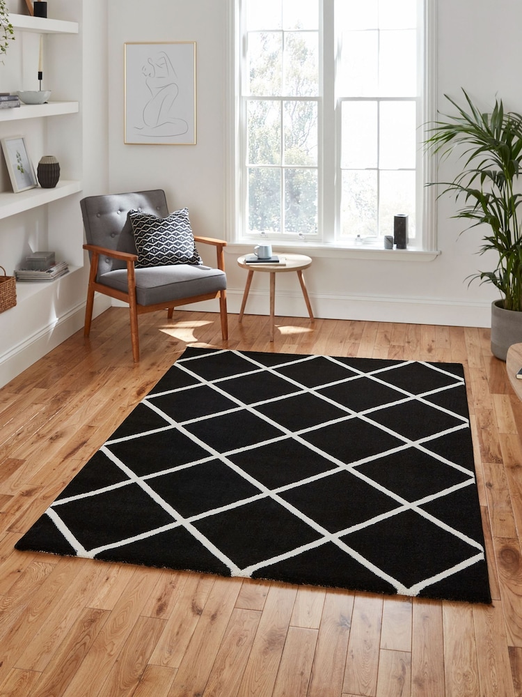 Think Rugs Black Brooklyn BRK35 Modern Geometric Rug - Image 1 of 6