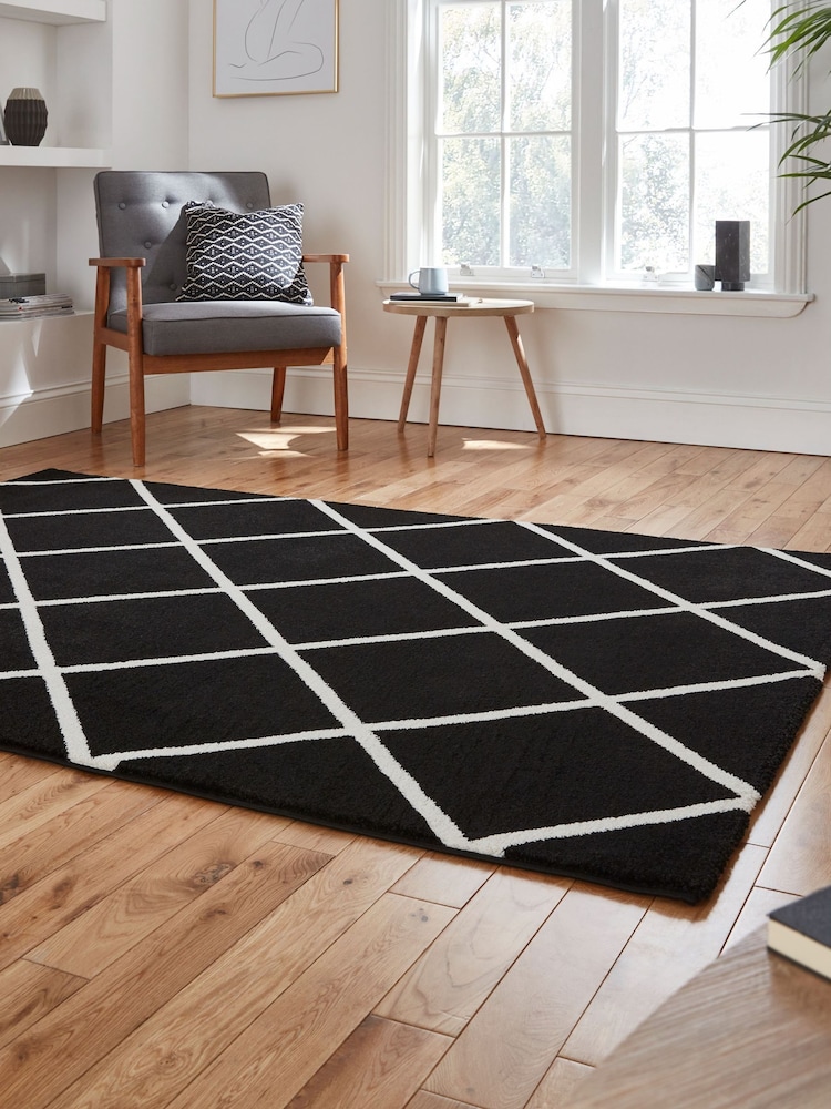 Think Rugs Black Brooklyn BRK35 Modern Geometric Rug - Image 2 of 6