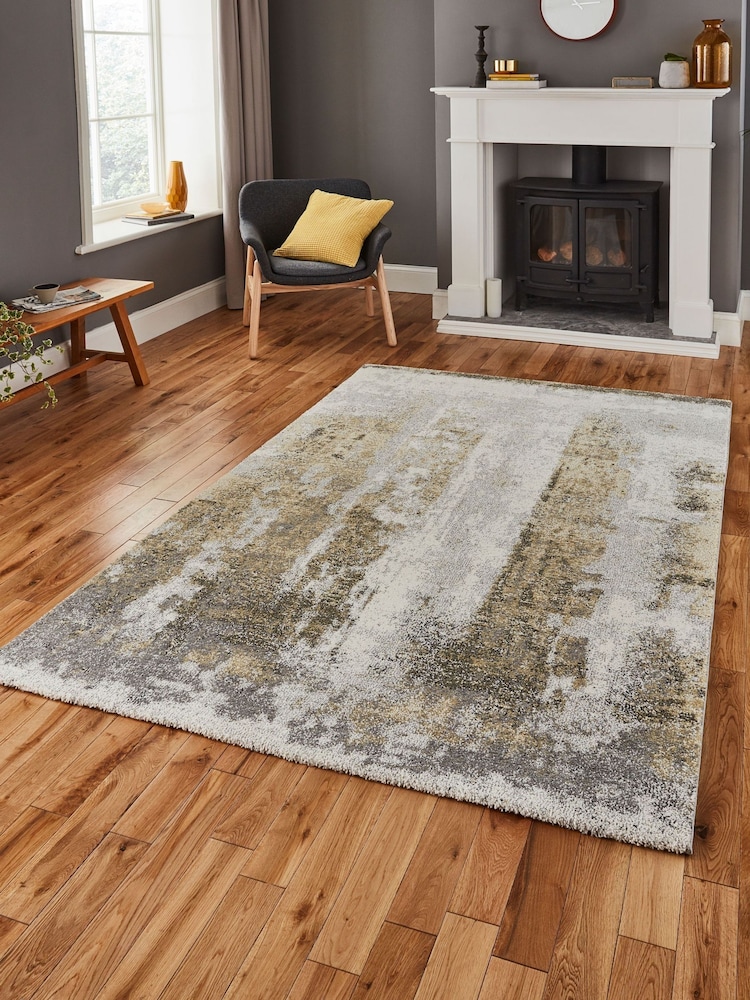 Think Rugs Ivory Brooklyn 8595 Modern Abstract Rug - Image 1 of 5 Think Rugs Ivory Brooklyn 8595 Modern Abstract Rug - Image 1 of 5