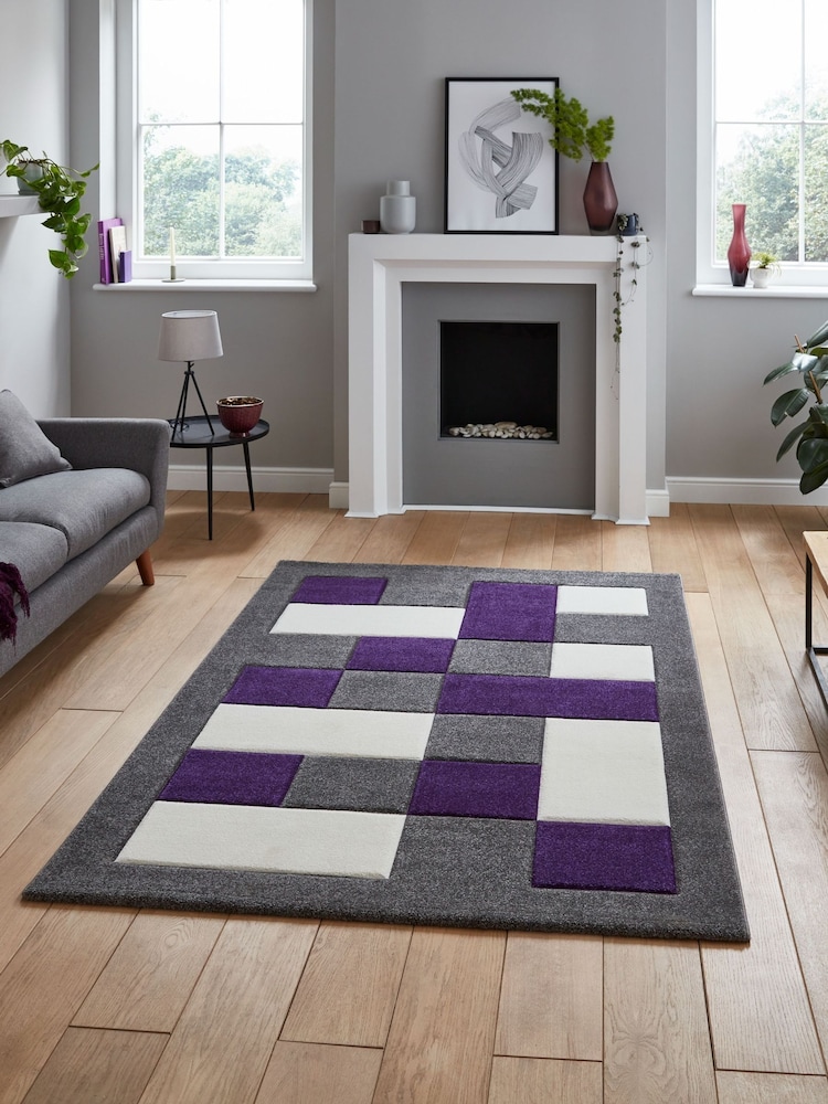 Think Rugs Grey Brooklyn BRK04 Modern Geometric Rug - Image 1 of 6