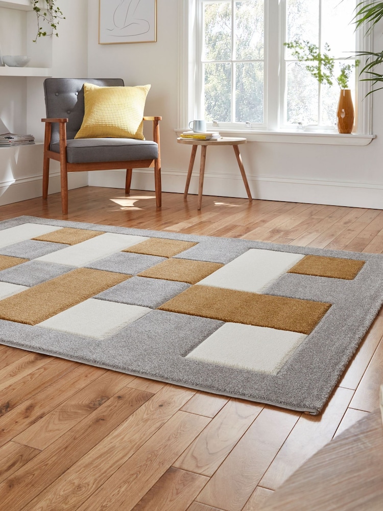 Think Rugs Grey Brooklyn BRK04 Modern Geometric Rug - Image 2 of 6