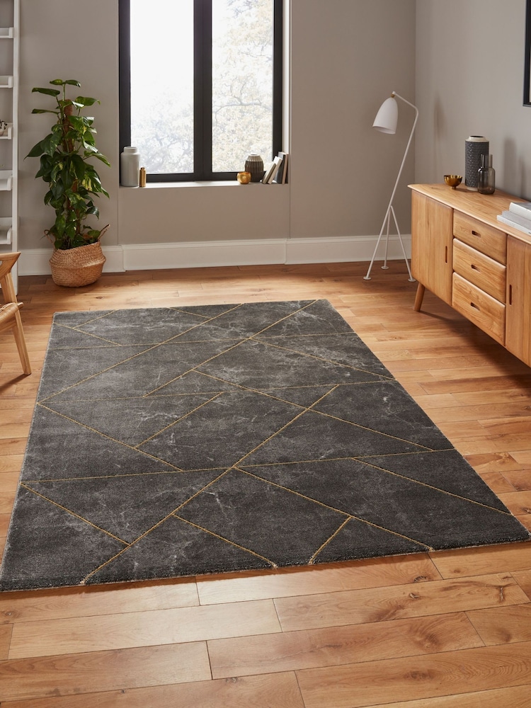 Think Rugs Dark Grey Craft 23486 Modern Geometric Rug - Image 1 of 5