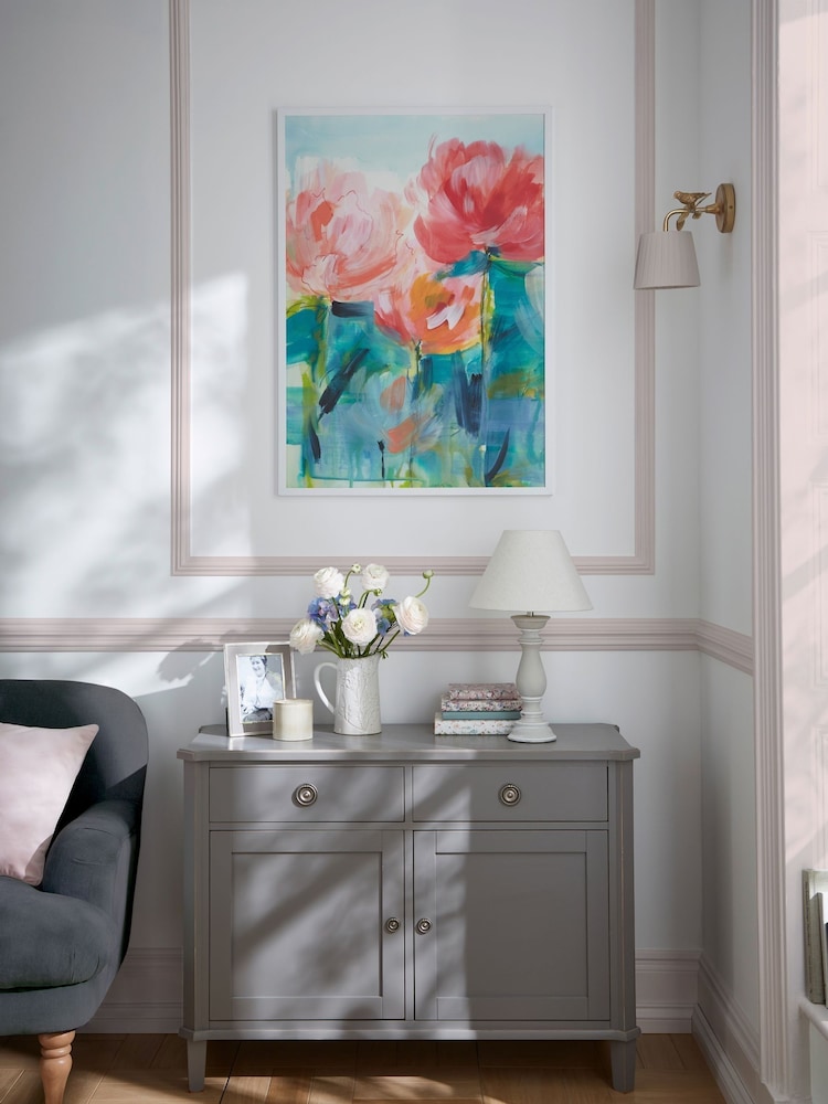 Laura Ashley Pink Abstract Peonies Medium Frame - Image 1 of 4 Laura Ashley Pink Abstract Peonies Medium Frame - Image 1 of 4