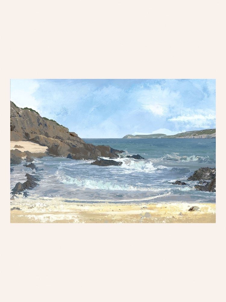 Laura Ashley Blue Rocky Cove Wood Large Frame - Image 4 of 4