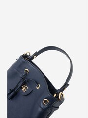 Sign of the Times Blue Gucci Sherry Line Leather Bucket Bag - Image 6 of 10