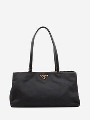 Sign of the Times Prada Nylon Mini Black Tote Bag - Image 1 of 10