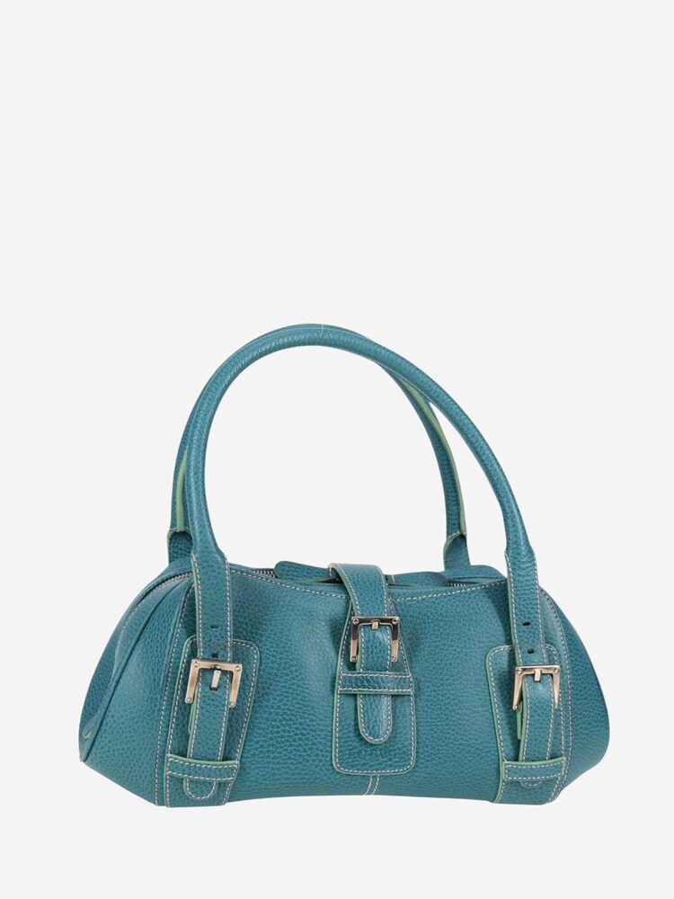 Sign of the Times Blue Loewe Sender Leather Top Handle Bag - Image 1 of 10