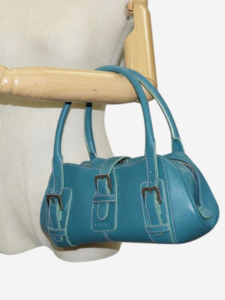 Sign of the Times Blue Loewe Sender Leather Top Handle Bag - Image 10 of 10