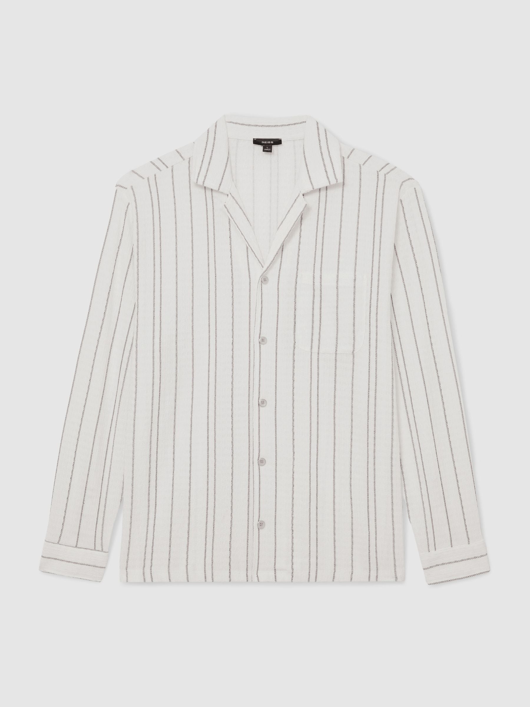 Buy Reiss White Ford Textured Stripe Regular-Fit Shirt from Next USA
