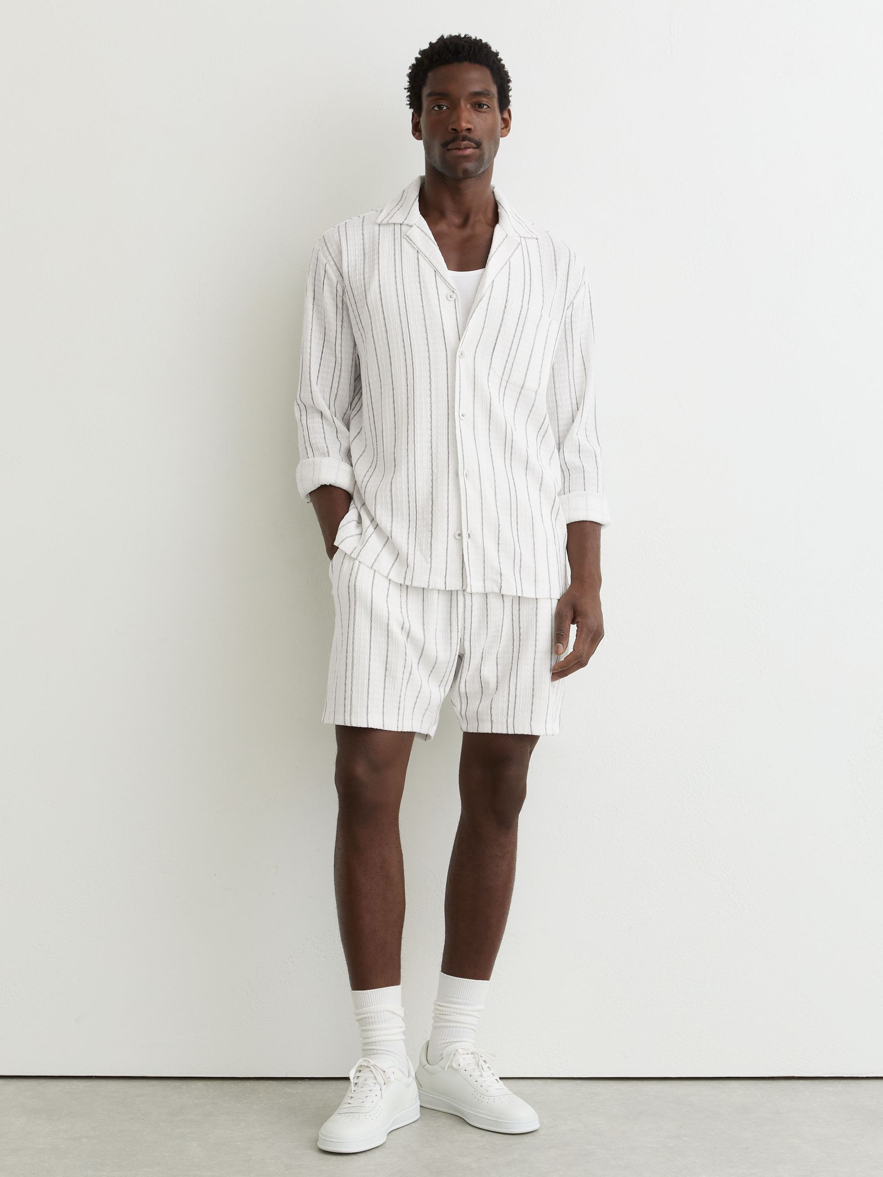 Buy Reiss White Ford Textured Stripe Regular-Fit Shirt from Next USA