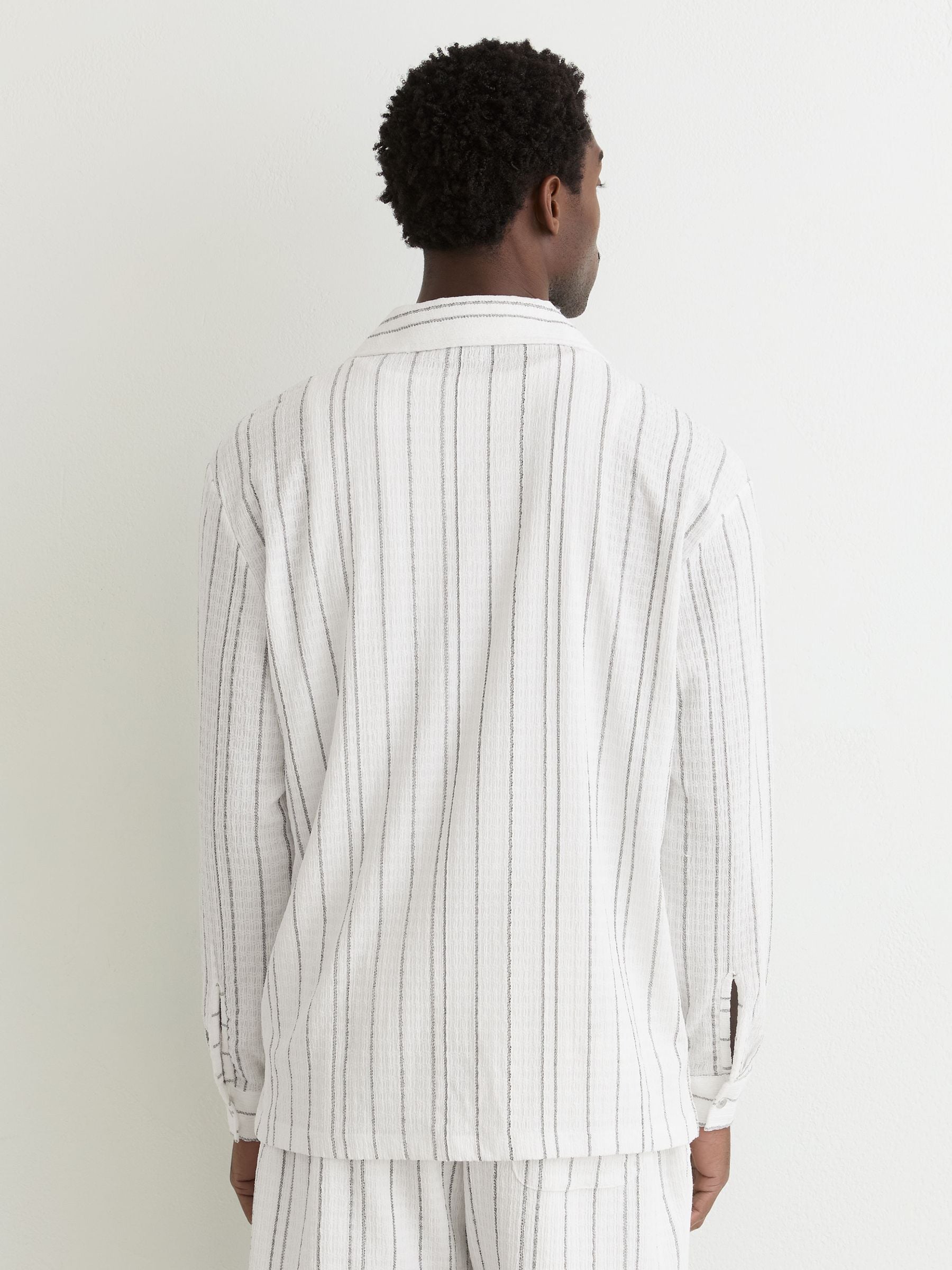 Buy Reiss White Ford Textured Stripe Regular-Fit Shirt from Next USA
