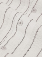 Reiss White Ford Textured Stripe Regular-Fit Shirt - Image 6 of 6