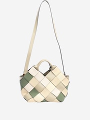 Sign of the Times Green Loewe Surplus Leather Woven Basket Bag - Image 3 of 7