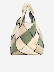 Sign of the Times Green Loewe Surplus Leather Woven Basket Bag - Image 4 of 7