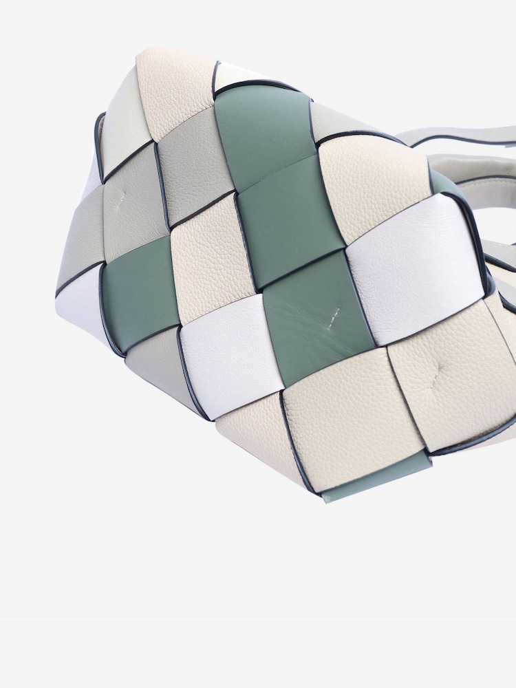 Sign of the Times Green Loewe Surplus Leather Woven Basket Bag - Image 7 of 7