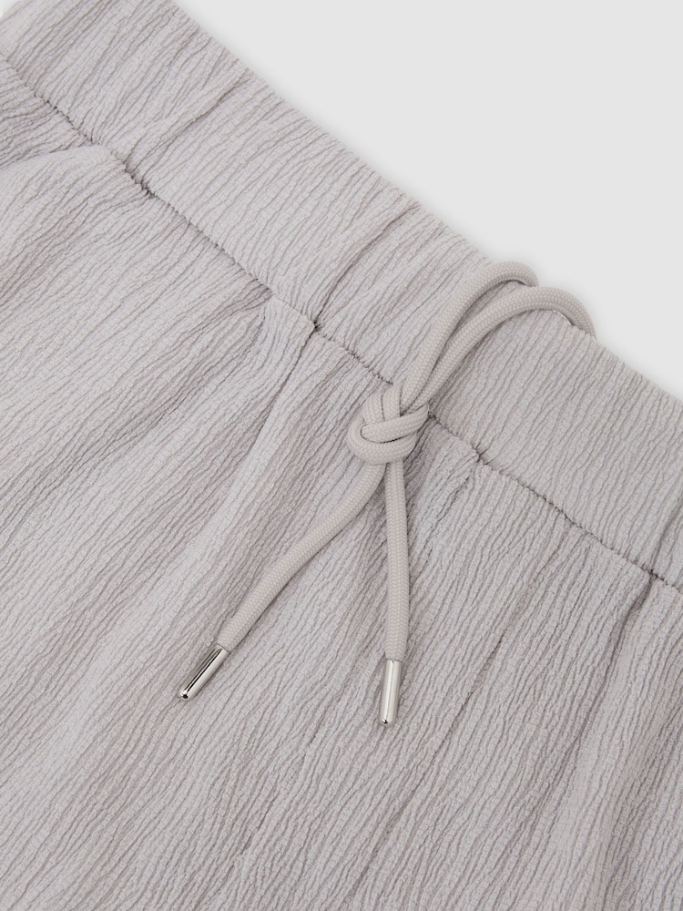 Reiss Silver Flint Textured Drawstring Shorts - Image 6 of 6 Reiss Silver Flint Textured Drawstring Shorts - Image 6 of 6
