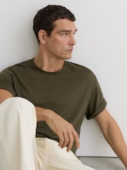 Reiss Thyme Green Langley Relaxed-Fit Crew-Neck T-Shirt - Image 1 of 7