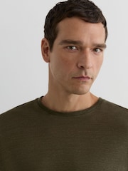 Reiss Thyme Green Langley Relaxed-Fit Crew-Neck T-Shirt - Image 4 of 7