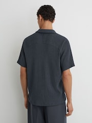 エアフォースブルー - Reiss Knox テクスチャー・ラグラン・キューバカラーシャツ - 画像 5 / 7