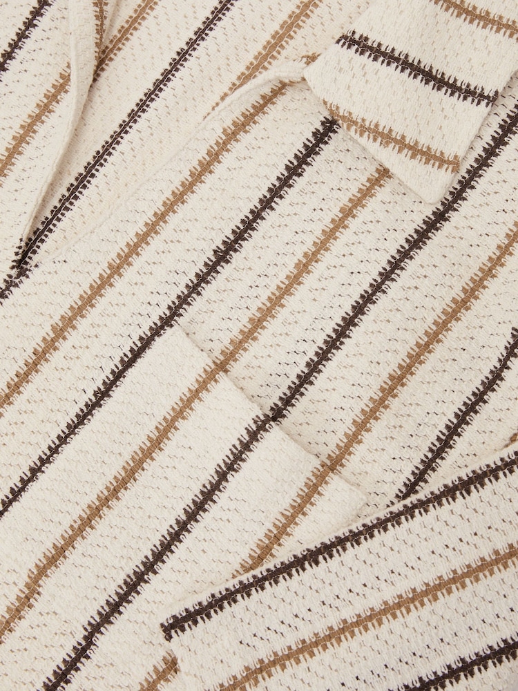 Reiss Ecru Chatham Crochet Stripe Overhead Shirt - Image 6 of 6 Reiss Ecru Chatham Crochet Stripe Overhead Shirt - Image 6 of 6