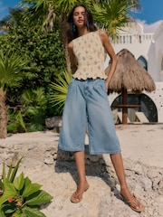 Friends Like These Cream Floral Print Shirred Top - Image 4 of 5