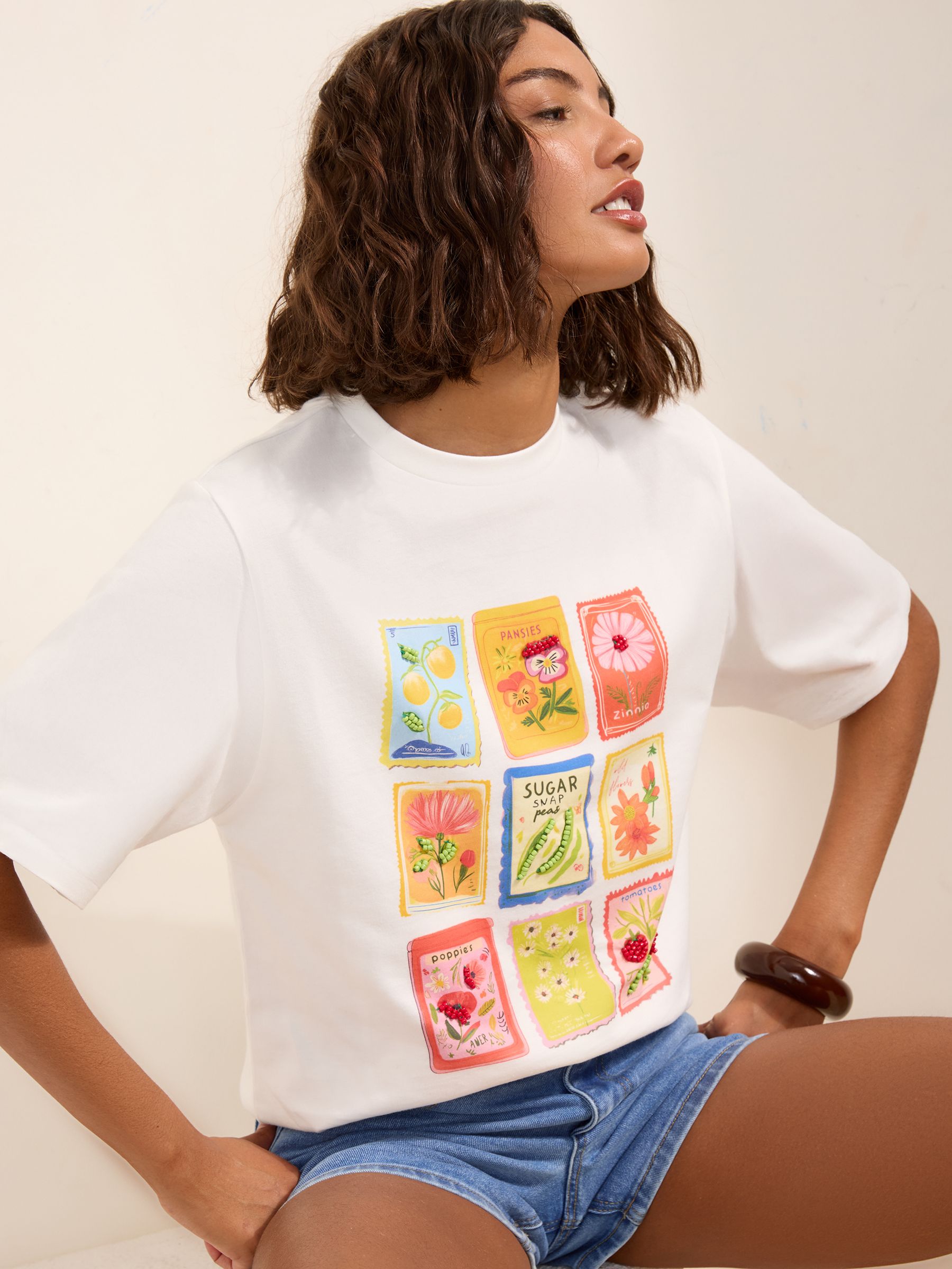 Buy Friends Like These Ivory Seedling Graphic T-Shirt from Next USA