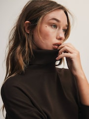 The Set 3 Pack Fine Knit Roll Neck Jumpers Black/Chocolate Brown/Taupe Brown - Image 10 of 15
