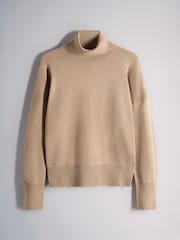 The Set 3 Pack Fine Knit Roll Neck Jumpers Black/Chocolate Brown/Taupe Brown - Image 12 of 15