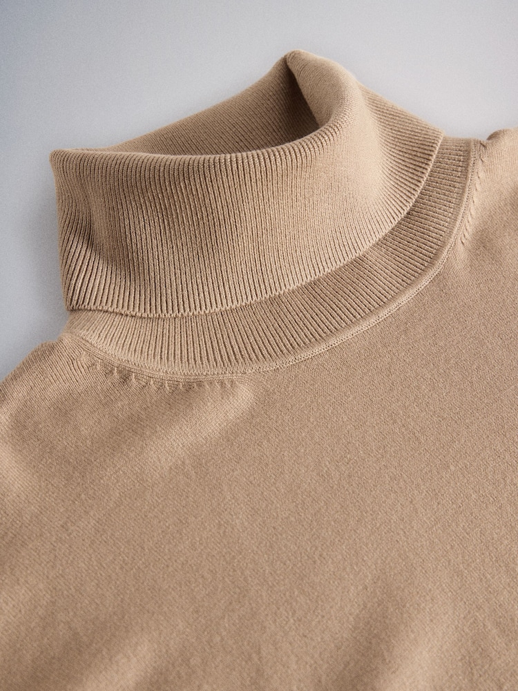 The Set 3 Pack Fine Knit Roll Neck Jumpers Black/Chocolate Brown/Taupe Brown - Image 15 of 15