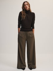 The Set 3 Pack Fine Knit Roll Neck Jumpers Black/Chocolate Brown/Taupe Brown - Image 3 of 15