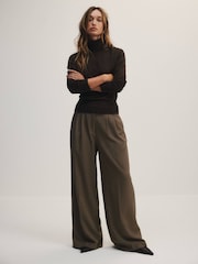 The Set 3 Pack Fine Knit Roll Neck Jumpers Black/Chocolate Brown/Taupe Brown - Image 4 of 15