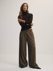 The Set 3 Pack Fine Knit Roll Neck Jumpers Black/Chocolate Brown/Taupe Brown - Image 6 of 15