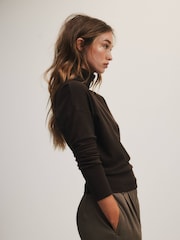 The Set 3 Pack Fine Knit Roll Neck Jumpers Black/Chocolate Brown/Taupe Brown - Image 7 of 15
