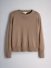 The Set 2 Pack Fine Knitted Crew Neck Jumpers Cinder Brown/Black - Image 2 of 5