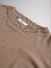 The Set 2 Pack Fine Knitted Crew Neck Jumpers Cinder Brown/Black - Image 5 of 5