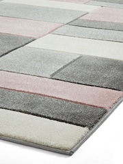 Think Rugs Grey Matrix MT61 Modern Geometric Rug - Image 5 of 6