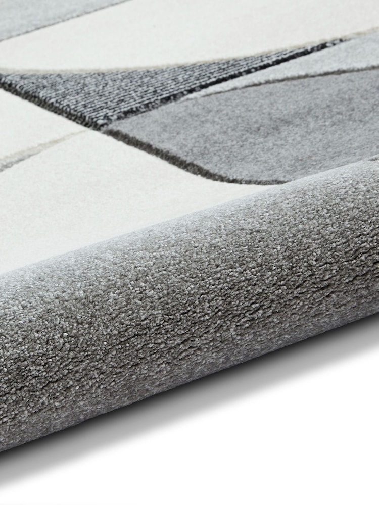 Think Rugs Grey Matrix MT63 Modern Geometric Rug - Image 6 of 6