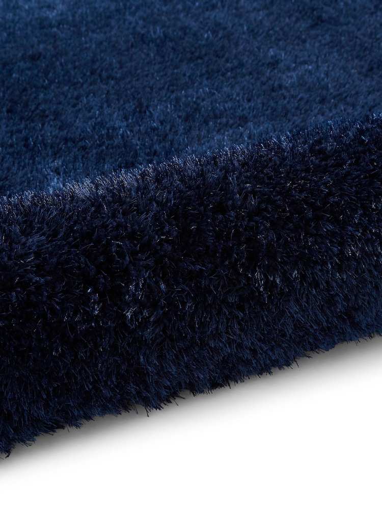 Think Rugs Navy Lux Shaggy Plain Shaggy Rug - Image 6 of 6