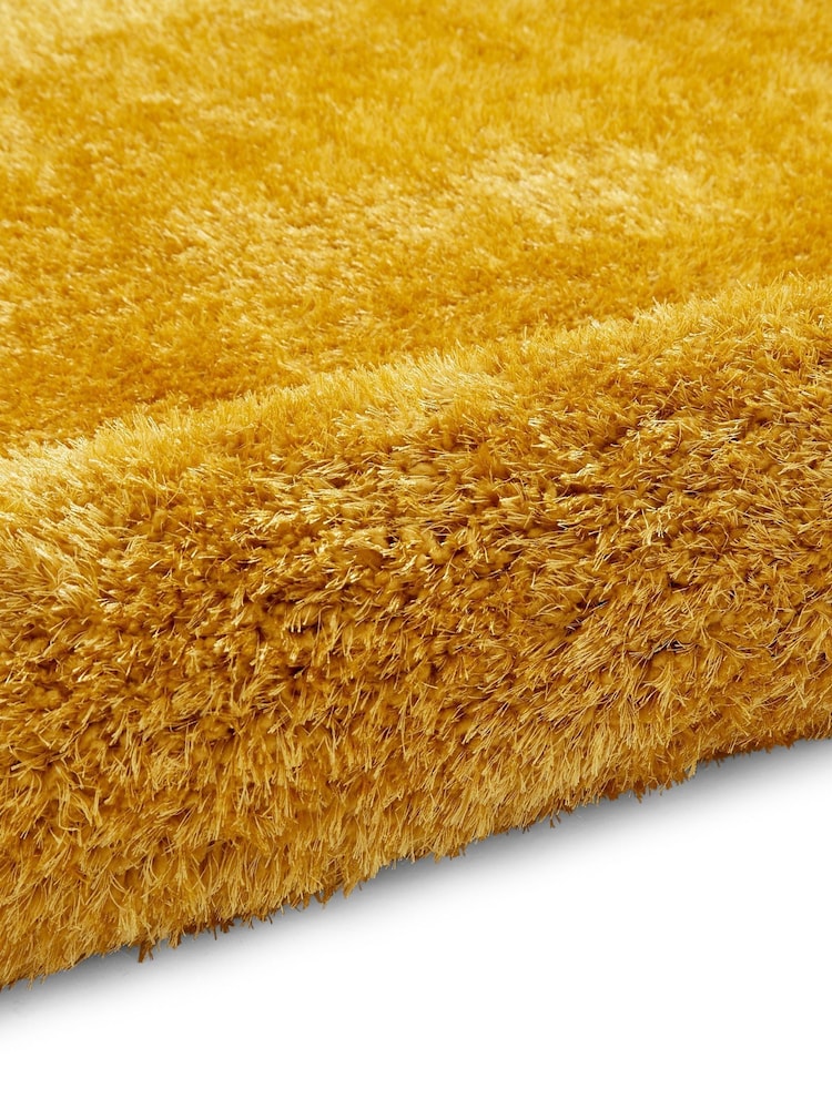 Think Rugs Yellow Lux Shaggy Plain Shaggy Rug - Image 6 of 6
