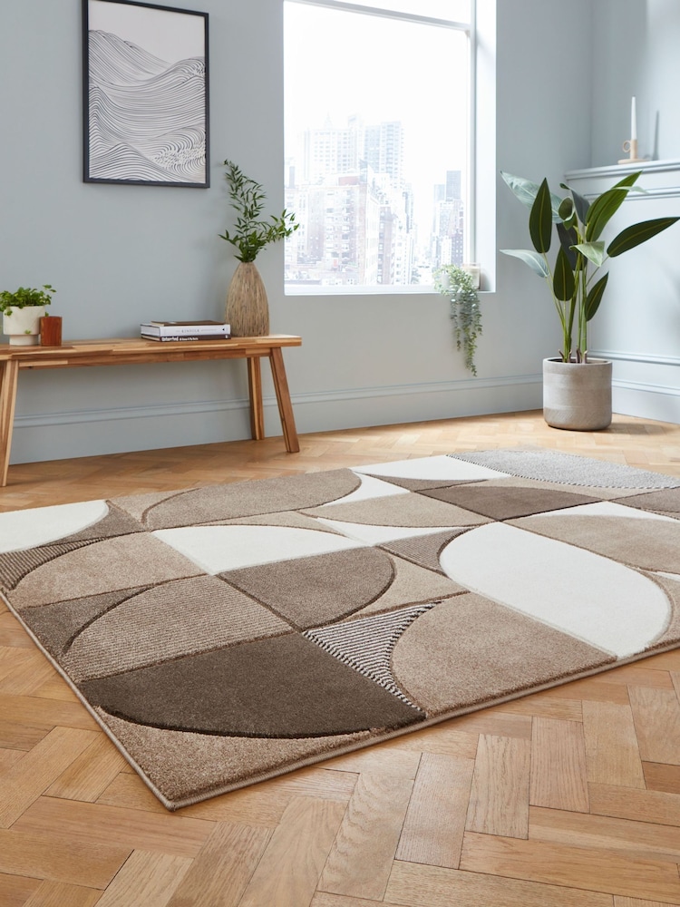 Think Rugs Beige Matrix MT63 Modern Geometric Rug - Image 2 of 6 Think Rugs Beige Matrix MT63 Modern Geometric Rug - Image 2 of 6