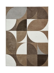 Think Rugs Beige Matrix MT63 Modern Geometric Rug - Image 3 of 6