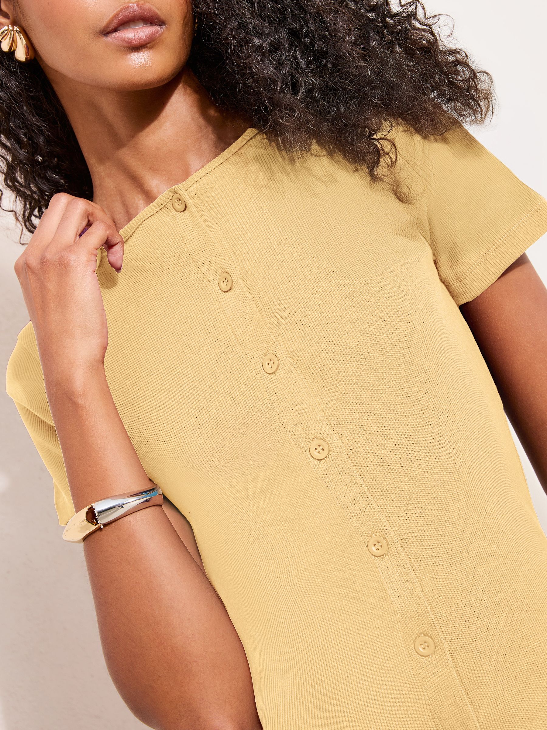 Buy Friends Like These Buttermilk Yellow Short Sleve Button