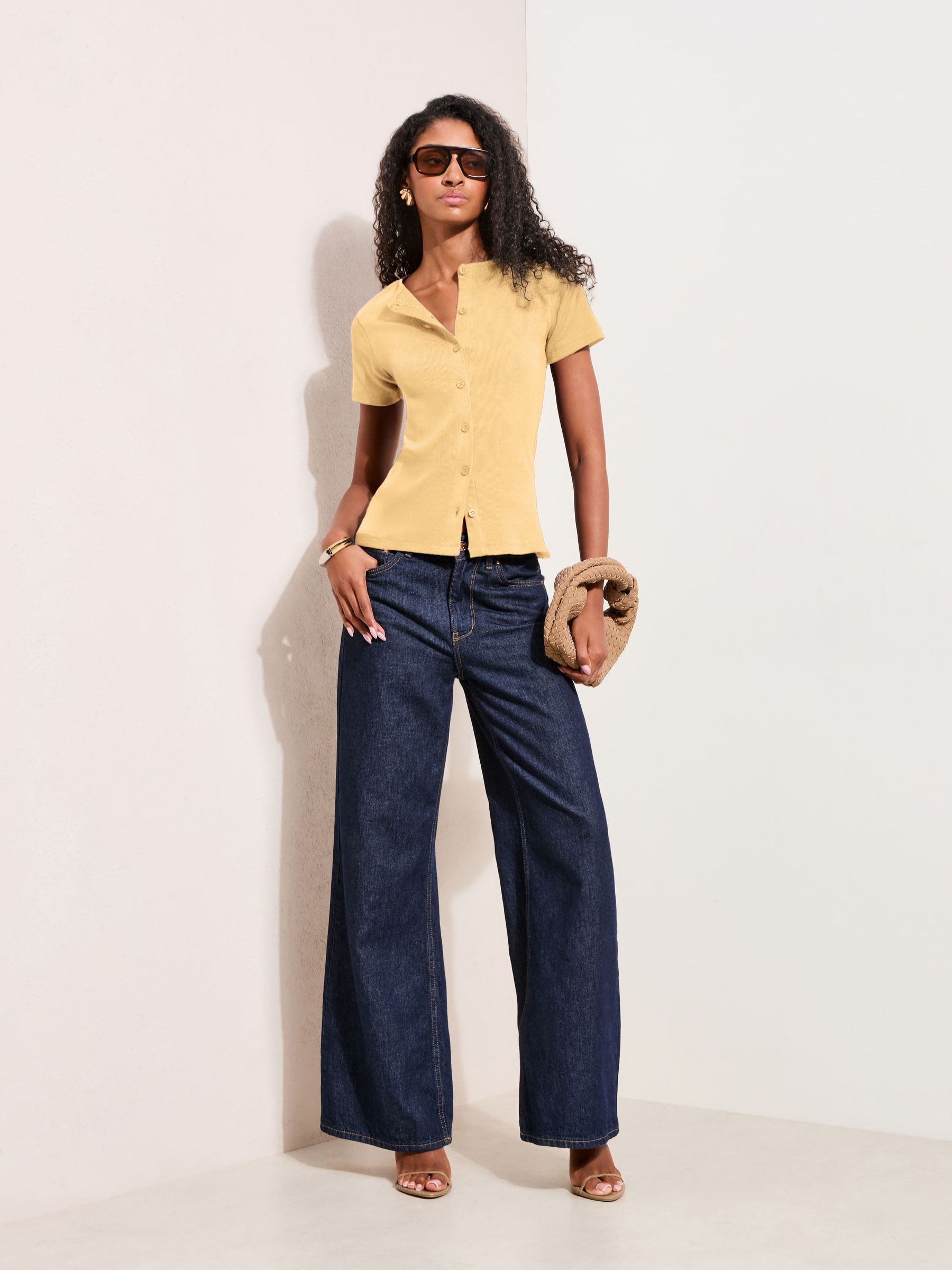 little suzie TIGHT HEM BUTTON TUBE イエロー Buy Friends Like These Buttermilk Yellow Short Sleve Button